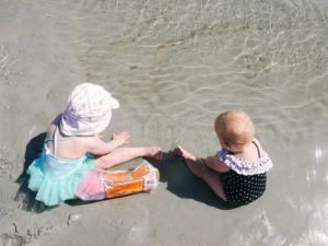 motherhood kids at the beach