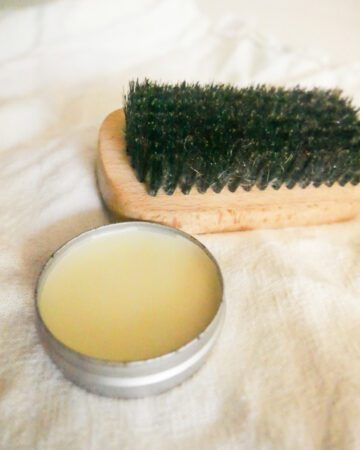 homemade beard balm with beard brush