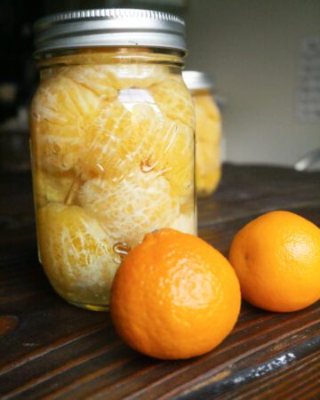 canned oranges in mason jar
