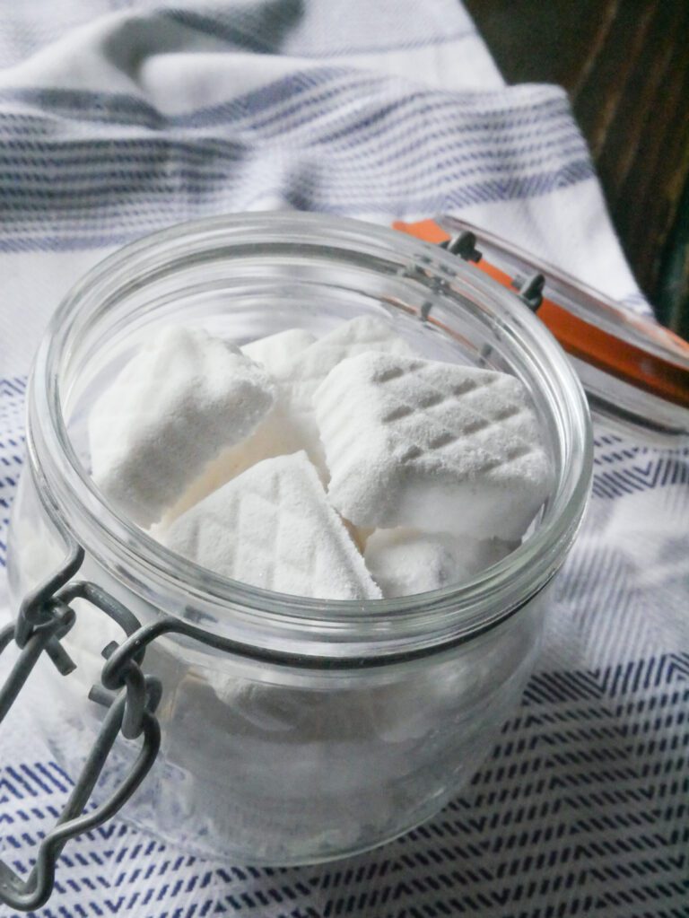 diy dishwasher pods in glass jar