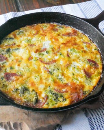 crustless quiche cooked in cast iron