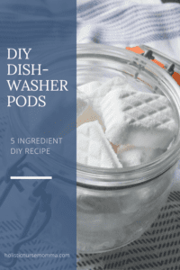 diy dishwasher pods in glass jar