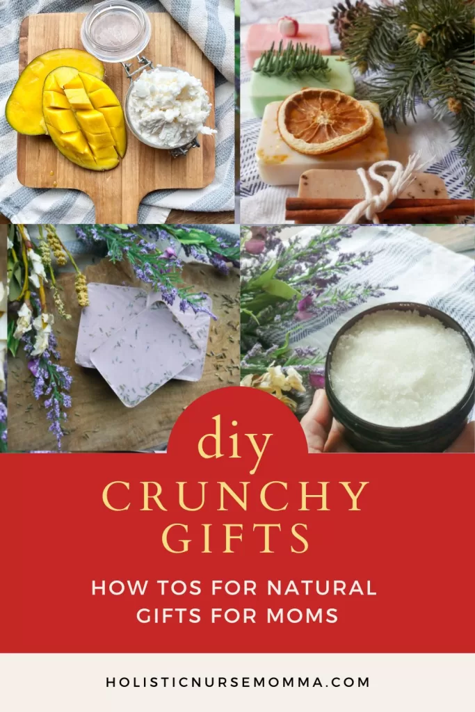 homemade gifts around the words "diy crunchy gifts"