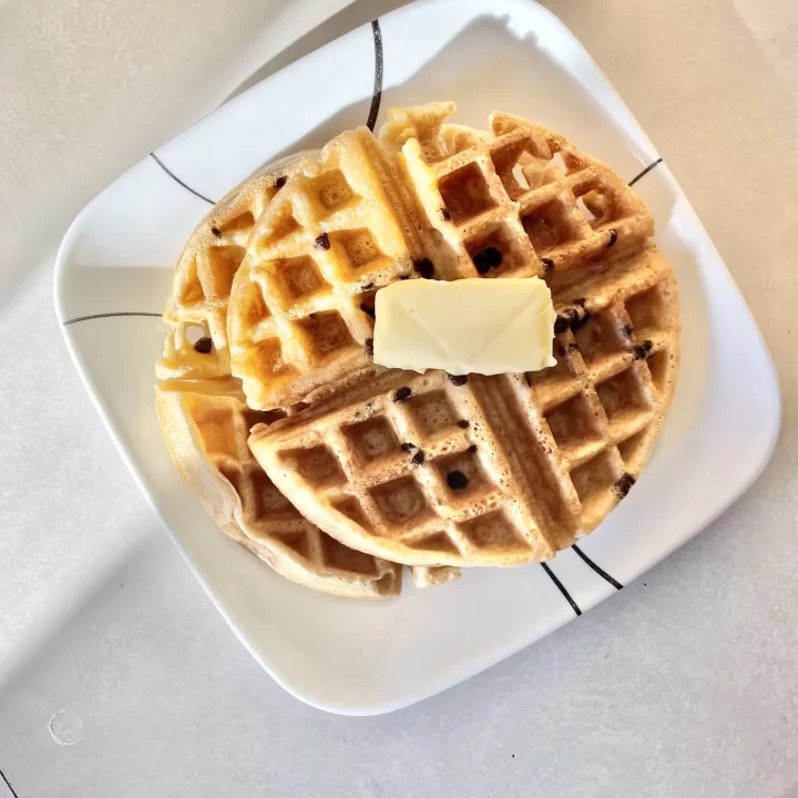 sourdough waffles with butter on top