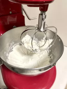 whipped mango body butter in a kitchenaid