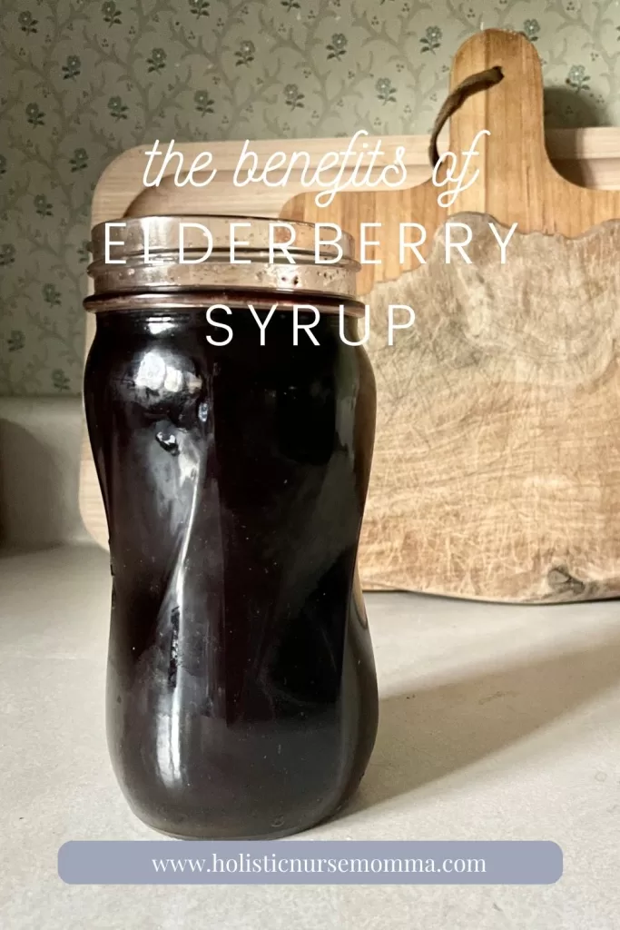 elderberry syrup sitting on a counter