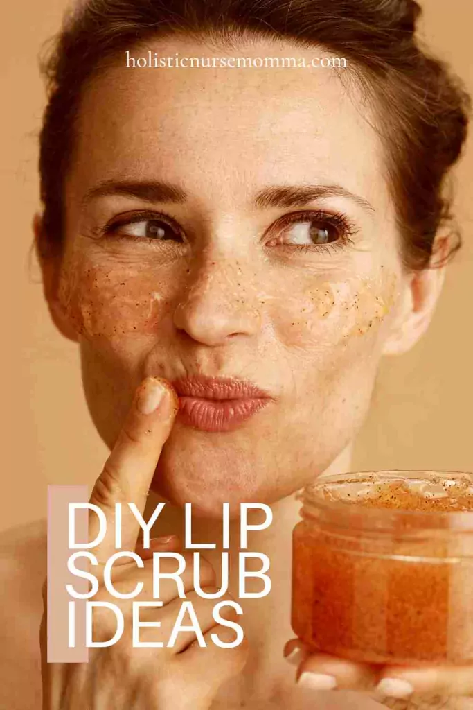 woman applying diy lip scrub