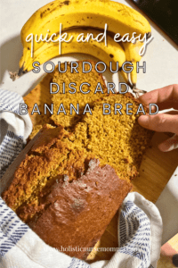 sourdough discard banana bread sliced by bananas