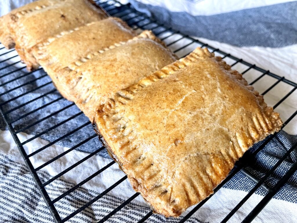 baked sourdough discard fresh milled flour pop tarts on wire rack