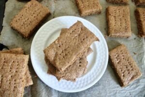 FMF graham crackers on small white plate